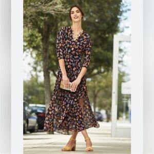 Anthropologie HD in Paris Varina floral print sheer maxi dress Size 4